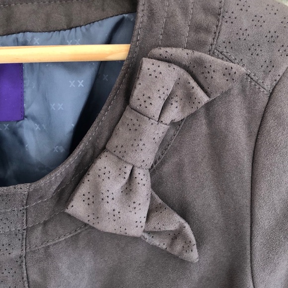 Faux suede cropped jacket - Picture 2 of 6